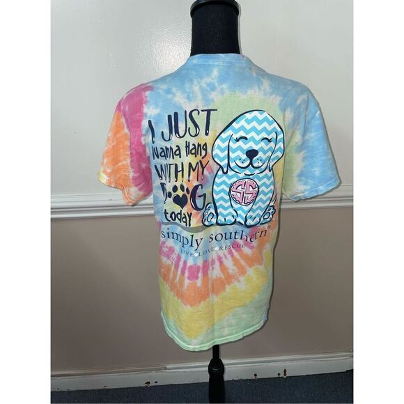 Simply Southern I Just Want To Hang With My Dog Short Sleeve Tee Size Medium - Picture 2 of 6